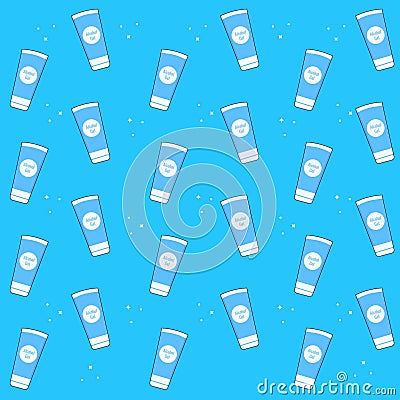 Seamless pattern alcohol gel with white blink and blue color background vector illustration Vector Illustration