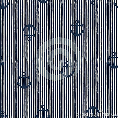 Seamless pattern of anchor and stripes Stock Photo