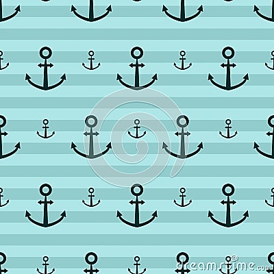 Seamless pattern with anchors Vector Illustration