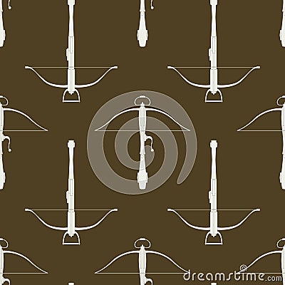 Seamless pattern with ancient Crossbows Vector Illustration