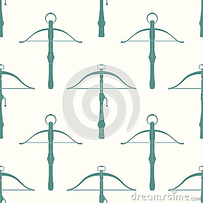 Seamless pattern with ancient Crossbows Vector Illustration