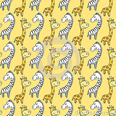 Seamless pattern animals-01 Vector Illustration