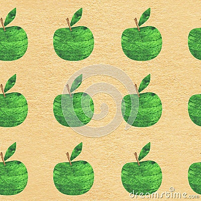 Seamless pattern Apple harvest vitamins Stock Photo