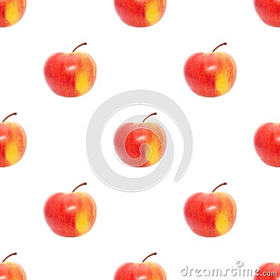 Seamless pattern apples isolated on a white background Stock Photo