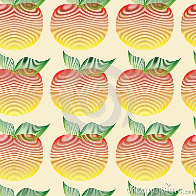 Seamless pattern with apples motif can be used in textiles, for book design, website background Vector Illustration