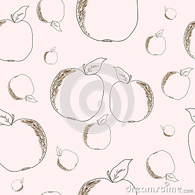 Seamless pattern apples Vector Illustration