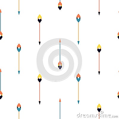 Seamless pattern with arrows minimalistic tribal style vector. Vector Illustration