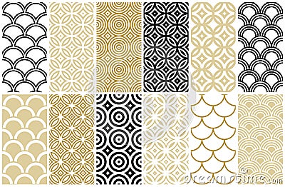 Seamless pattern in Asian and Moroccan style Vector Illustration
