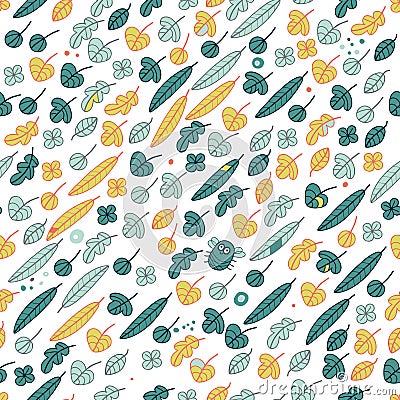 Seamless pattern - autumn leaf fall. Vector illust Vector Illustration