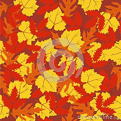 Seamless pattern autumn leaves Stock Photo