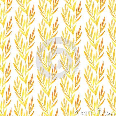 Seamless pattern with autumn leaves Stock Photo