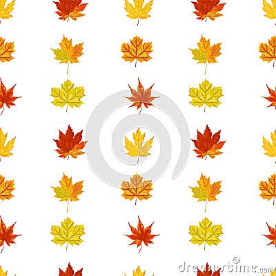 Seamless pattern with autumn maple leaves Vector Illustration