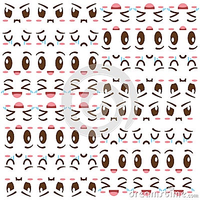 Seamless pattern background with borderless facial expressions Vector Vector Illustration