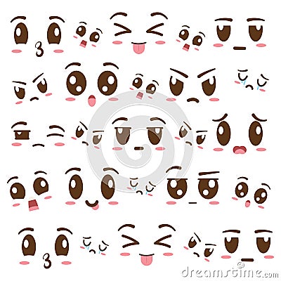 Seamless pattern background with borderless facial expressions Vector Vector Illustration