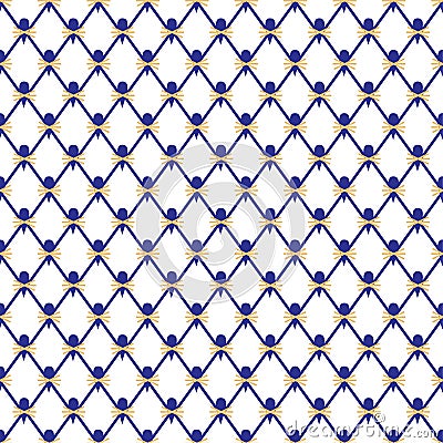Seamless pattern, background, cobalt mesh. pattern for China Vector Illustration