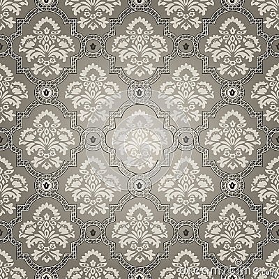 Seamless Pattern Background.Damask Wallpaper Cartoon Illustration