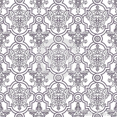 Seamless Pattern Background.Damask Wallpaper Cartoon Illustration