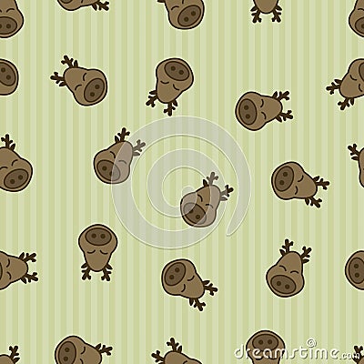 Seamless pattern background deer. Animal sleep. textile for baby. Vector Illustration