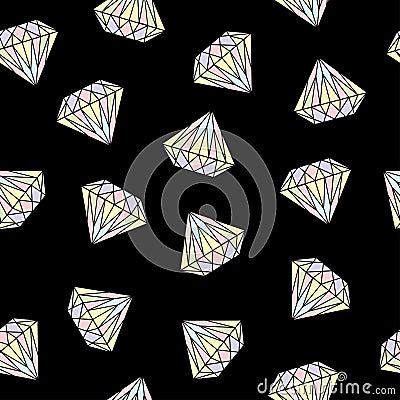 Seamless pattern background with diamond black background Stock Photo