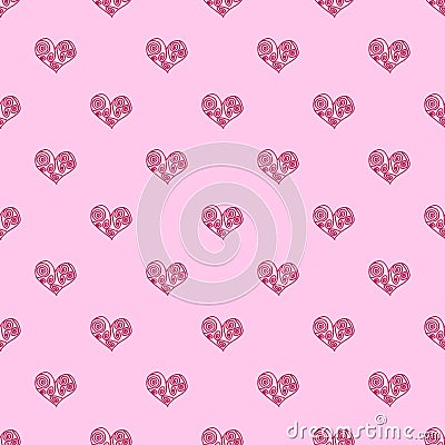 Seamless pattern background heart. Repeating heart pattern. Pink heart pattern. The Greek heart pattern Vector Illustration