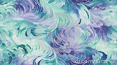 Seamless pattern background inspired by the ethereal and otherworldly beauty of the northern lights with swirling and delicate Stock Photo