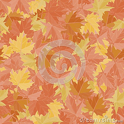 Seamless pattern background maple leafs. Fall wallpaper vector. Fabric ground. Vector Illustration