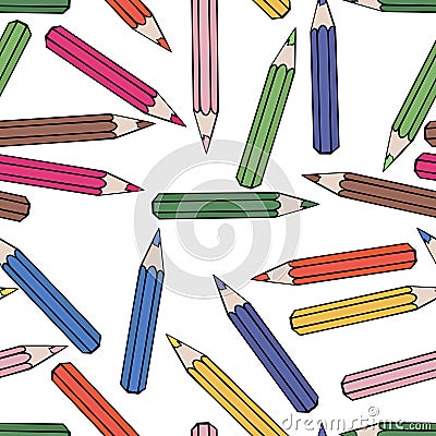 Seamless pattern background pencil. School design vector. Study wallpaper. Vector Illustration