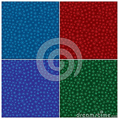 Seamless pattern. Background snowflakes different color options Vector Illustration