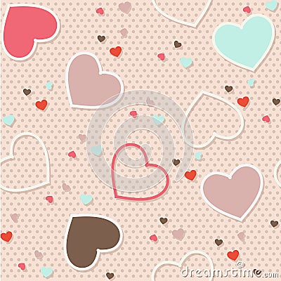 Seamless pattern background valentine heart vector illustration printing onto fabric and scrapbook paper Vector Illustration