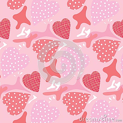 Seamless Pattern, backgrounds, Valentine Day heart. Vector Illustration