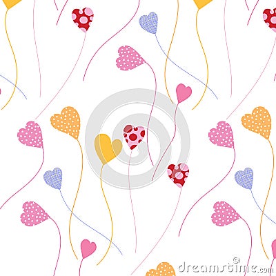 Seamless Pattern, backgrounds, Valentine Day heart. Vector Illustration