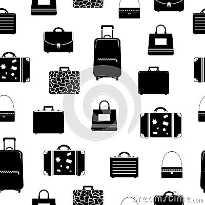 Seamless pattern with bags and suitcases Vector Illustration