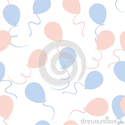 Seamless pattern balloons, blue and pink colors Stock Photo