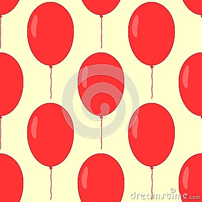 Seamless pattern with balloons. Endless festive print for children. Vector Illustration