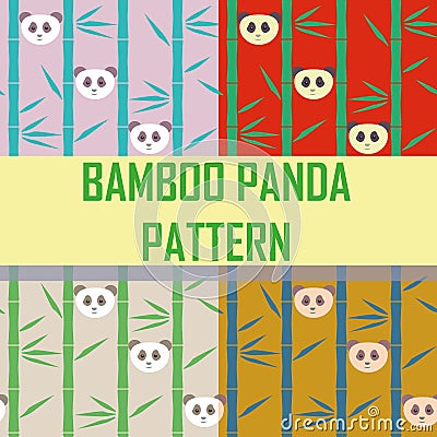 Seamless pattern bamboo panda Vector Illustration