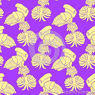 seamless pattern banana flower india exotica. vector illustration Vector Illustration