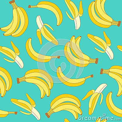 Seamless pattern of bananas. Vector Illustration