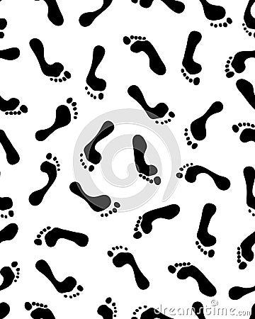 Seamless pattern of barefoot Stock Photo