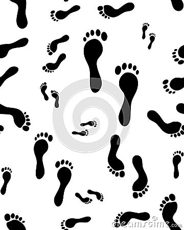 Seamless pattern of barefoot Stock Photo