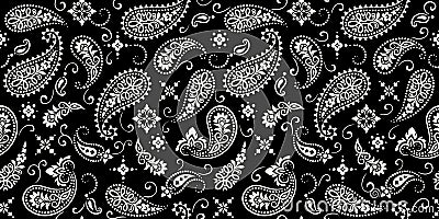 Seamless pattern based on ornament paisley Bandana Print. Vector ornament paisley Bandana Print. Silk neck scarf or Vector Illustration