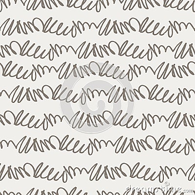 Seamless pattern based on scribble writing imitation on light-gray background Vector Illustration