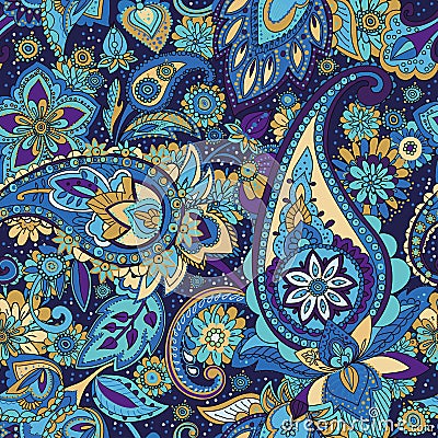 Paisley. Seamless pattern based on traditional oriental patterns Vector Illustration