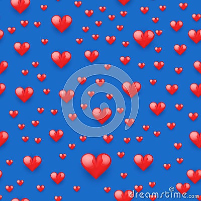 Seamless pattern beautiful red heart. Vector Illustration