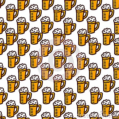 Seamless pattern on a beer theme Vector Illustration