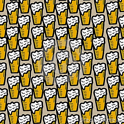 Seamless pattern on a beer theme Vector Illustration