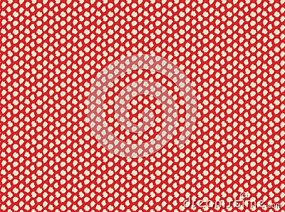 Beige hand drawn dots on red background seamless pattern Vector Illustration