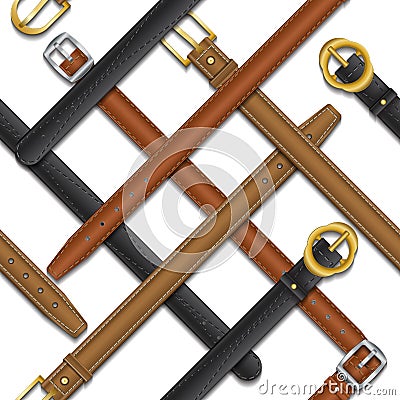 Seamless pattern of belts Vector Illustration