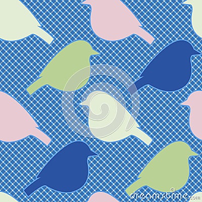 Seamless pattern with bird silhouettes. Vector Illustration