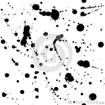 Seamless pattern. Black blots. Grunge background Vector Illustration