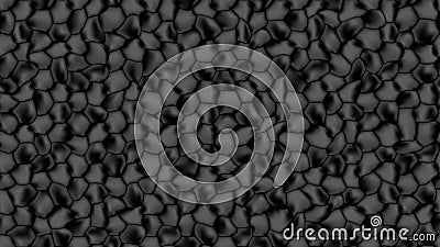 Seamless pattern of black shapes similar to cobblestones. Dark mosaic for banner design Vector Illustration